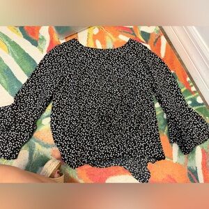 Vince Camuto Black Blouse with White Polka Dots